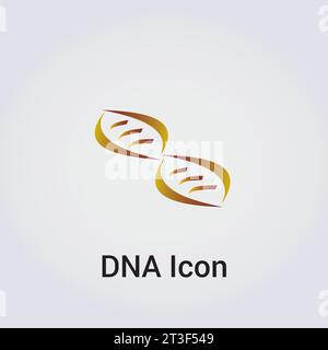 DNA Icon Logo Symbol - Gene Genetics Research Medical Science Human Health Emblem - Helix Pattern Strand Chain Infinity Concept Vector Stock Vector