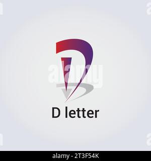 D Letter Icon Design Single Isolated Logo Design Brand Corporate Identity Various Colors Editable Template Vector Monogram Emblem Illustration Brand Stock Vector