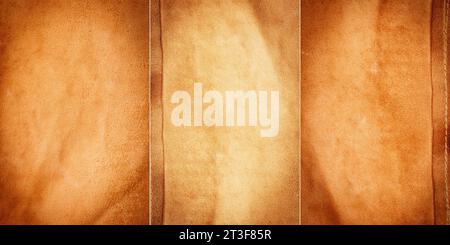 Collection of images with brown leather textures Stock Photo