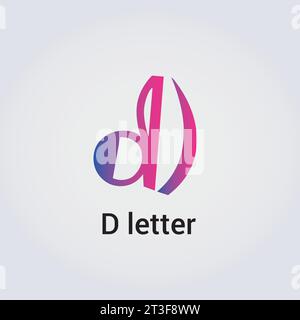 D Letter Icon Design Single Isolated Logo Design Brand Corporate Identity Various Colors Editable Template Vector Monogram Emblem Illustration Brand Stock Vector