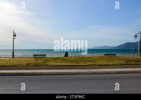 The city of Korinthos is located in Greece. It is a very beautiful city for holidays all year round, with an excellent climate, Korinthos city, Greece Stock Photo