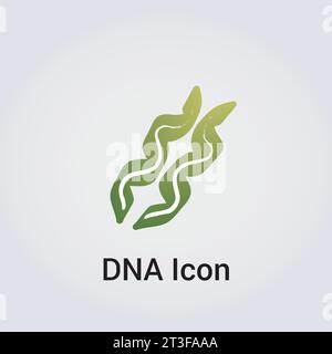 DNA Icon Logo Symbol - Gene Genetics Research Medical Science Human Health Emblem - Helix Pattern Strand Chain Infinity Concept Vector Stock Vector