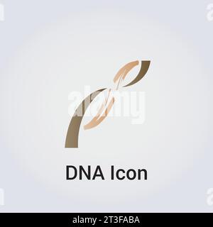 DNA Icon Logo Symbol - Gene Genetics Research Medical Science Human Health Emblem - Helix Pattern Strand Chain Infinity Concept Vector Stock Vector