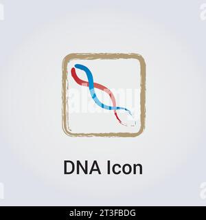 DNA Icon Logo Symbol - Gene Genetics Research Medical Science Human Health Emblem - Helix Pattern Strand Chain Infinity Concept Vector Stock Vector
