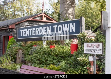 The sign at Tenterden Railway station Stock Photo