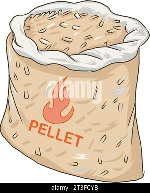 pellet bag isolated on white background. vector illustration Stock Vector