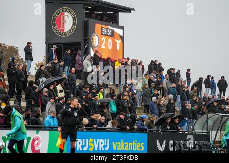 Rotterdam, The Netherlands. 25th Oct, 2023. Rotterdam - The score during the 3rd leg of the UEFA Youth League group stage between Feyenoord O19 v SS Lazio O19 at Nieuw Varkenoord on 25 October 2023 in Rotterdam, The Netherlands. Credit: box to box pictures/Alamy Live News Stock Photo