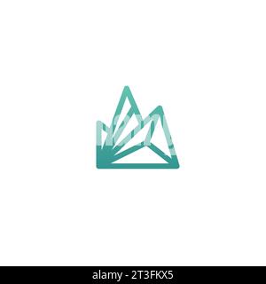 Mountain Line Abstract Logo Design. Rock Line Logo Stock Vector