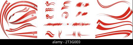 Canada flag set elements, vector illustration on a white background Stock Vector