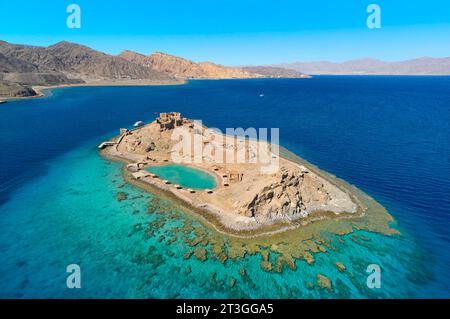 Egypt, governorate of South Sinaï, Taba, the Pharaoh's island or Coral island Stock Photo