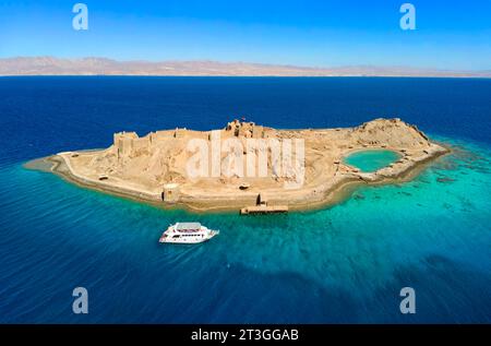 Egypt, governorate of South Sinaï, Taba, the Pharaoh's island or Coral island Stock Photo