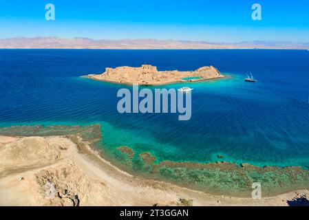 Egypt, governorate of South Sinaï, Taba, the Pharaoh's island or Coral island Stock Photo