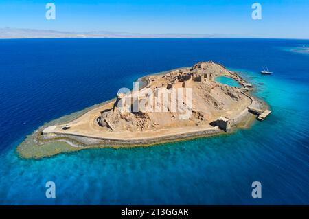 Egypt, governorate of South Sinaï, Taba, the Pharaoh's island or Coral island Stock Photo