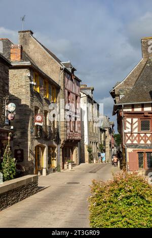 France, Morbihan, Josselin, historical centre, half-timbered house Stock Photo