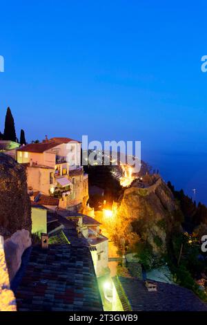 France, Alpes Maritimes, the hilltop village of Roquebrune Cap Martin Stock Photo