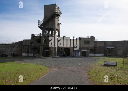 Belmont Battery fire tower at Fort Rodd Hill & Fisgard Lighthouse National Historic Site in Victoria, British Columbia, Canada Stock Photo