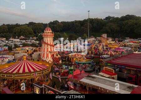 Sunset at Goose Fair, Nottingham Nottinghamshire England UK Stock Photo