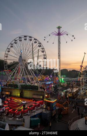 Sunset at Goose Fair, Nottingham Nottinghamshire England UK Stock Photo