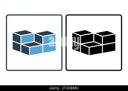 Stack Packages. Icon related to Delivery. Suitable for web site design, app, user interfaces. Solid icon style. Simple vector design editable Stock Vector