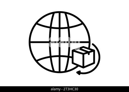 International shipping. Icon related to Delivery. Suitable for web site design, app, user interfaces. Line icon style. Simple vector design editable Stock Vector