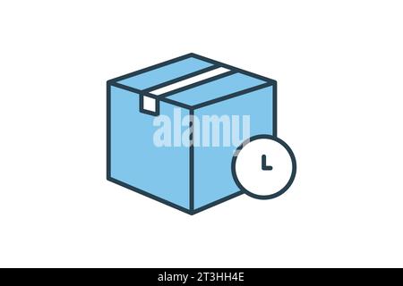 Scheduled delivery. Icon related to Delivery. Suitable for web site design, app, user interfaces. Flat line icon style. Simple vector design editable Stock Vector