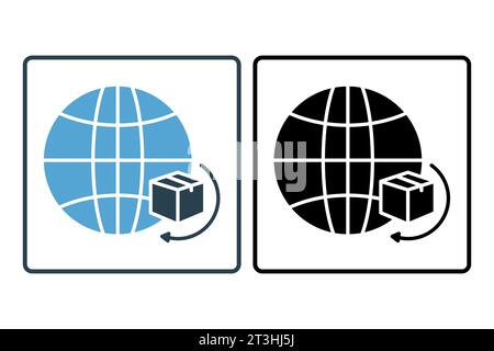 International shipping. Icon related to Delivery. Suitable for web site design, app, user interfaces. Solid icon style. Simple vector design editable Stock Vector
