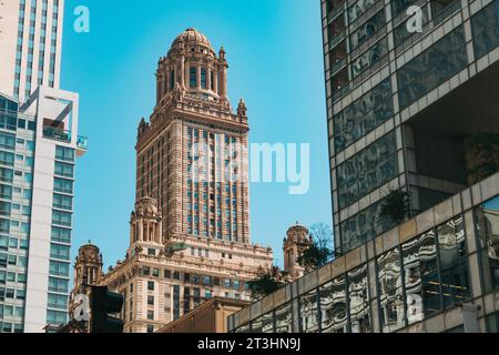 35 East Wacker aka the Jewelers' Building, Chicago. The tallest building in the world when completed in 1927. Designed in a neoclassical style Stock Photo