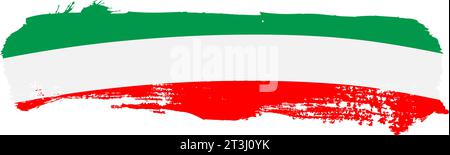 Italian flag brush element, vector illustration isolated on a white background Stock Vector