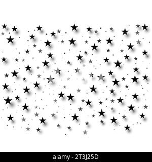 Fireworks star random source stream.  Falling Star. Stars on a white background. Stock Vector
