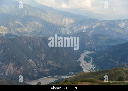 Chicamocha Canyon, mountainous landscape of the Colombian Andes, in ...