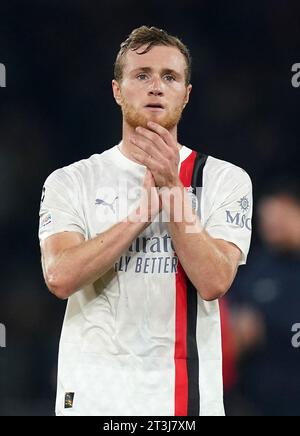 AC Milan's Tommaso Pobega after his sides defeat in the UEFA Champions League Group F match at Parc des Princes in Paris, France. Picture date: Wednesday October 25, 2023. Stock Photo