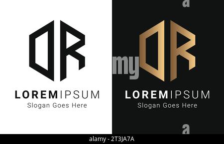 Luxury Initial DR or RD Monogram Text Letter Logo Design Stock Vector