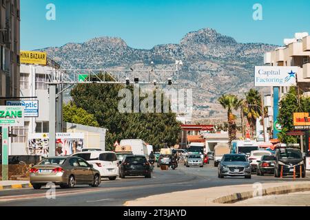 Cameras record the license plates of every passing vehicle on a road in Northern Cyprus, a Turkey-backed de facto state on the island's north Stock Photo