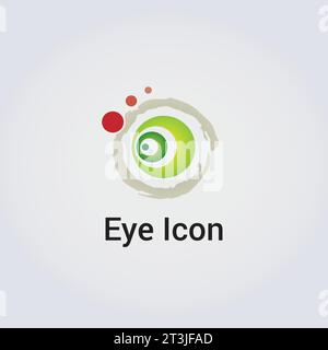 Eye Icon Logo Design - Abstract Template Various Shapes Colors Circle Wheel Beauty Emblem Symbol - Corporate Identity for Business Stock Vector