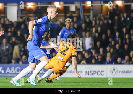 Birmingham, UK. 25th Oct, 2023. Hull City's Lewis Coyle is grounded during the EFL Sky Bet Championship match between Birmingham City and Hull City at St Andrews, Birmingham, England on 25 October 2023. Photo by Stuart Leggett. Editorial use only, license required for commercial use. No use in betting, games or a single club/league/player publications. Credit: UK Sports Pics Ltd/Alamy Live News Stock Photo