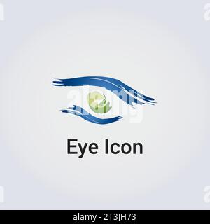Eye Icon Logo Design - Abstract Template Various Shapes Colors Circle Wheel Beauty Emblem Symbol - Corporate Identity for Business Stock Vector