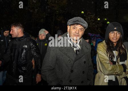 Newcastle upon Tyne, UK.  25th October 2023. Newcastle United fans leaving St James' Park stadium after their UEFA Champions League home match against Borussia Dortmund, which ended with Newcastle losing 0-1. Credit: Hazel Plater/Alamy Live News Stock Photo