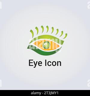 Eye Icon Logo Design - Abstract Template Various Shapes Colors Circle Wheel Beauty Emblem Symbol - Corporate Identity for Business Stock Vector