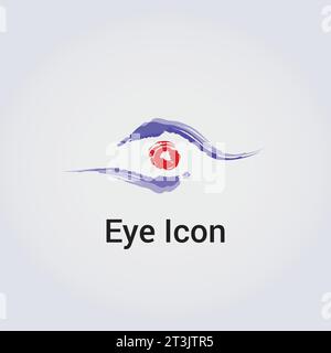 Eye Icon Logo Design - Abstract Template Various Shapes Colors Circle Wheel Beauty Emblem Symbol - Corporate Identity for Business Stock Vector
