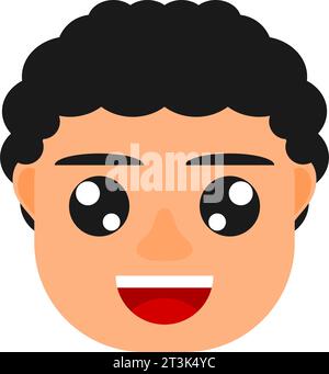 Cute boy. Cute boy emoji. Cute boy avatar. Stock Vector