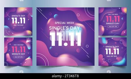 gradient single s day banners collection design vector illustration ...