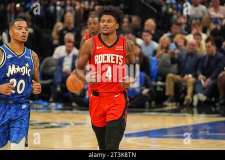 Orlando, Florida, USA, October 25, 2023, Houston Rockets guard Jalen Green #4 during the second half at the Amway Center. (Photo Credit: Marty Jean-Louis/Alamy Live News Stock Photo