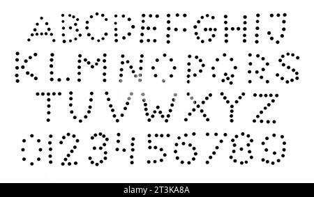 Circle shots dot holes black english A to Z alphabet latin abc