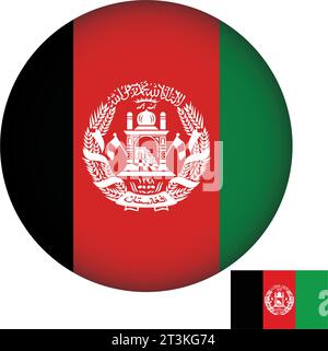 Afghanistan Flag Round Shape Stock Vector