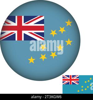 Tuvalu Flag Round Shape Stock Vector