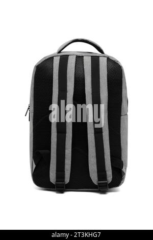 new design big capacity laptop backpack bag isolated on white background with clipping path. travel college school backpack. back view. Stock Photo