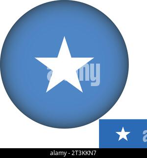 Somalia Flag Round Shape Stock Vector