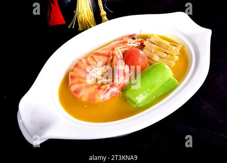 chinese food Kuruma Prawn , Japanese tiger prawn Stock Photo