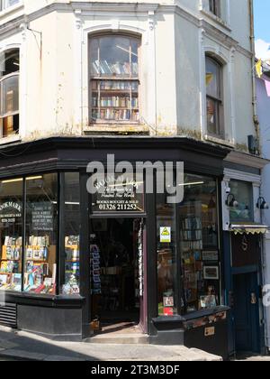 Corner Store England Rundown Historic corner store with large windows in Falmouth Cornwall England ...