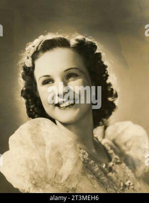 Portrait of Canadian actress Deanna Durbin, USA 1930s Stock Photo